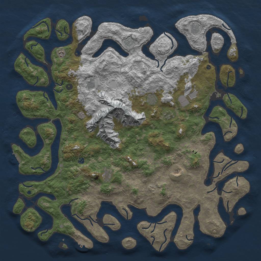 Rust Map: Procedural Map, Size: 6000, Seed: 25398033, 19 Monuments