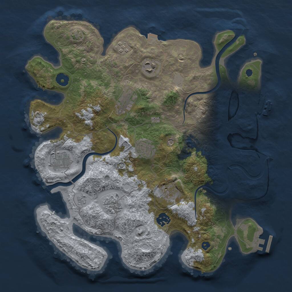 Rust Map: Procedural Map, Size: 3400, Seed: 5612489, 14 Monuments