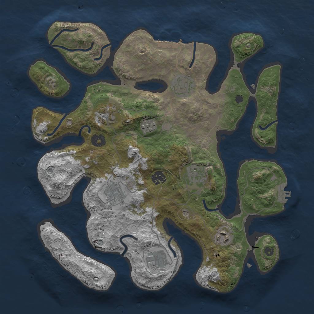 Rust Map: Procedural Map, Size: 3400, Seed: 5612489, 16 Monuments