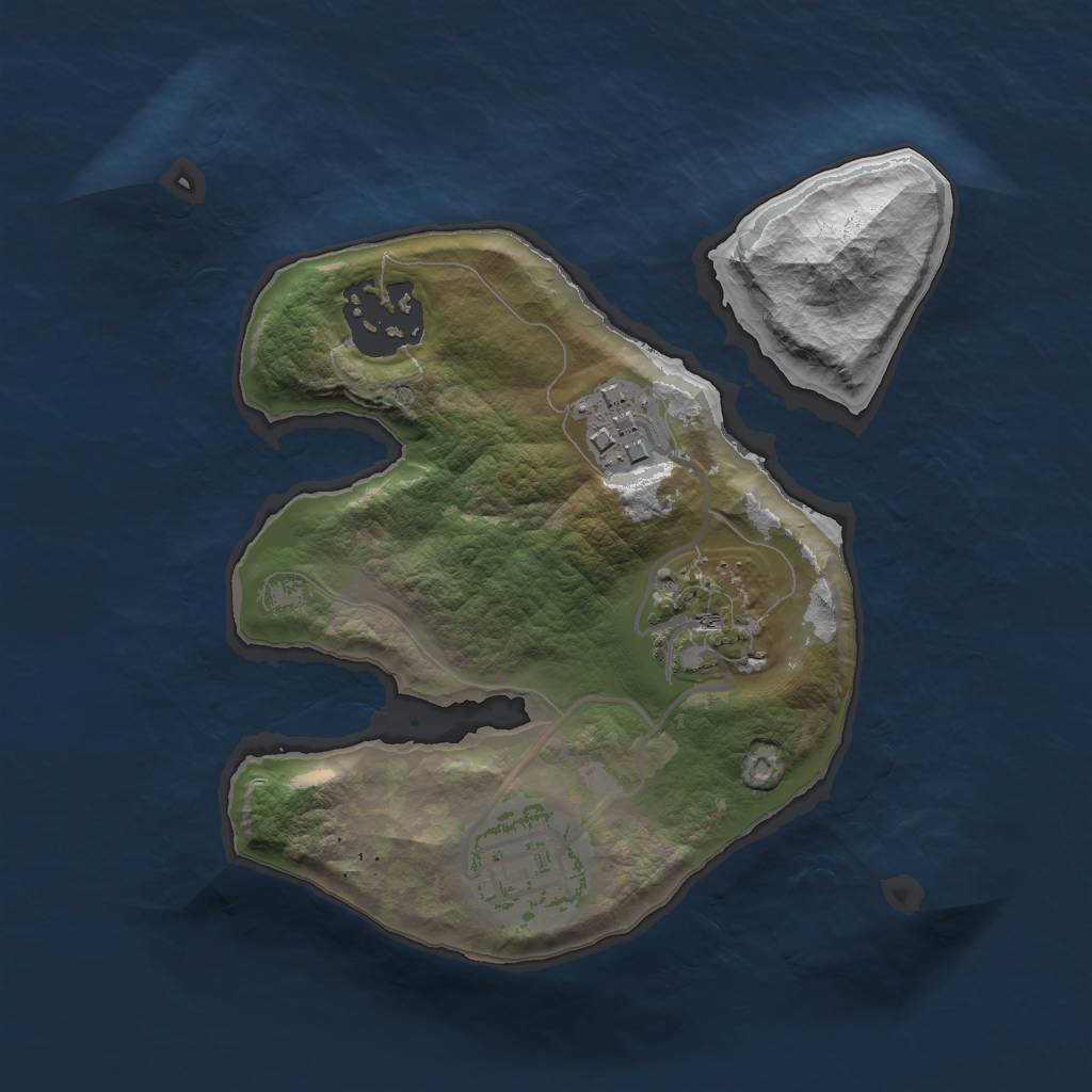 Rust Map: Barren, Size: 2000, Seed: 65445151, 6 Monuments