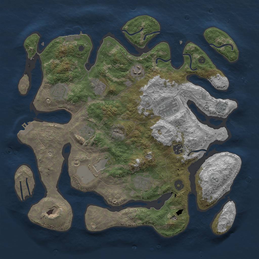 Rust Map: Procedural Map, Size: 3800, Seed: 7835, 18 Monuments