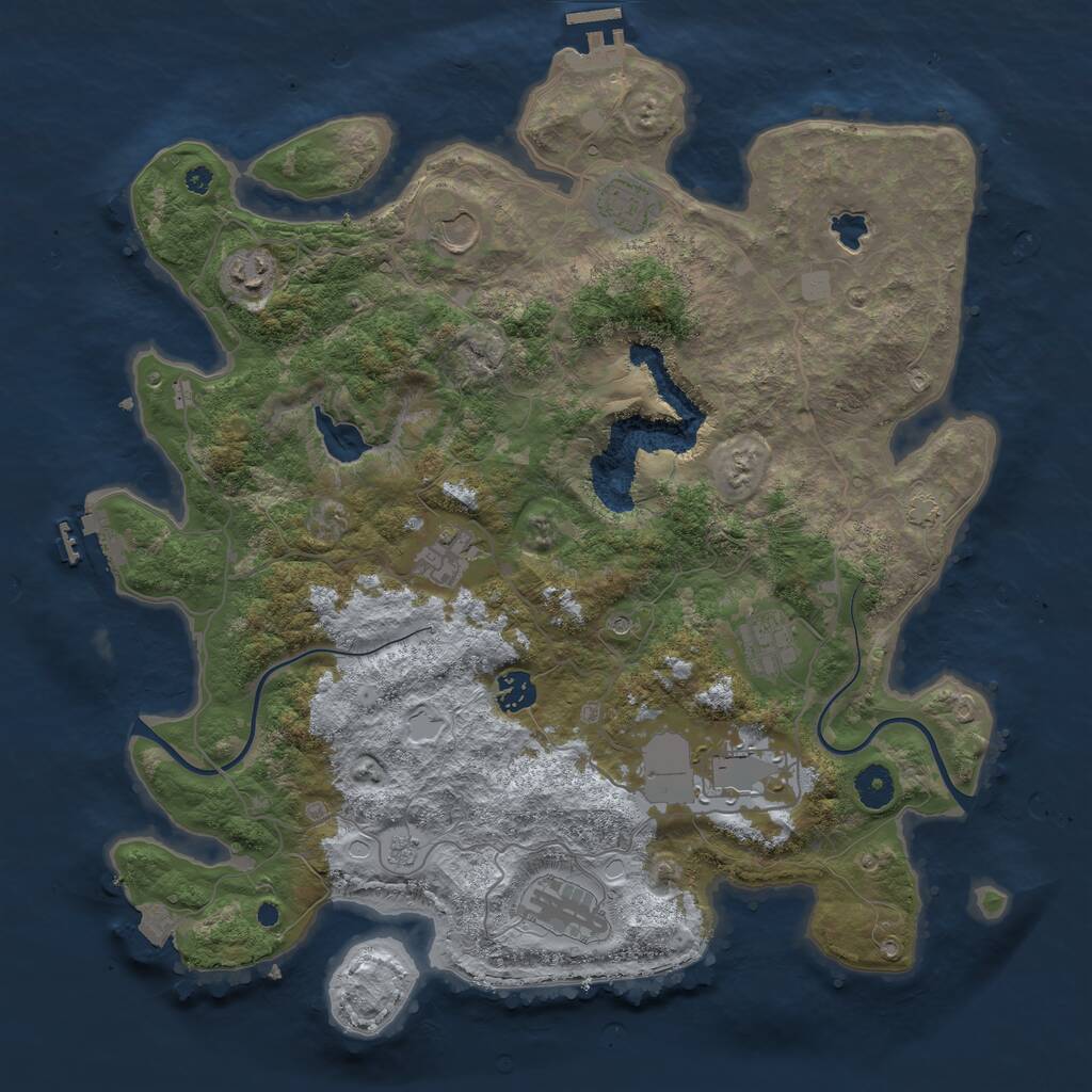 Rust Map: Procedural Map, Size: 4000, Seed: 303568604, 14 Monuments