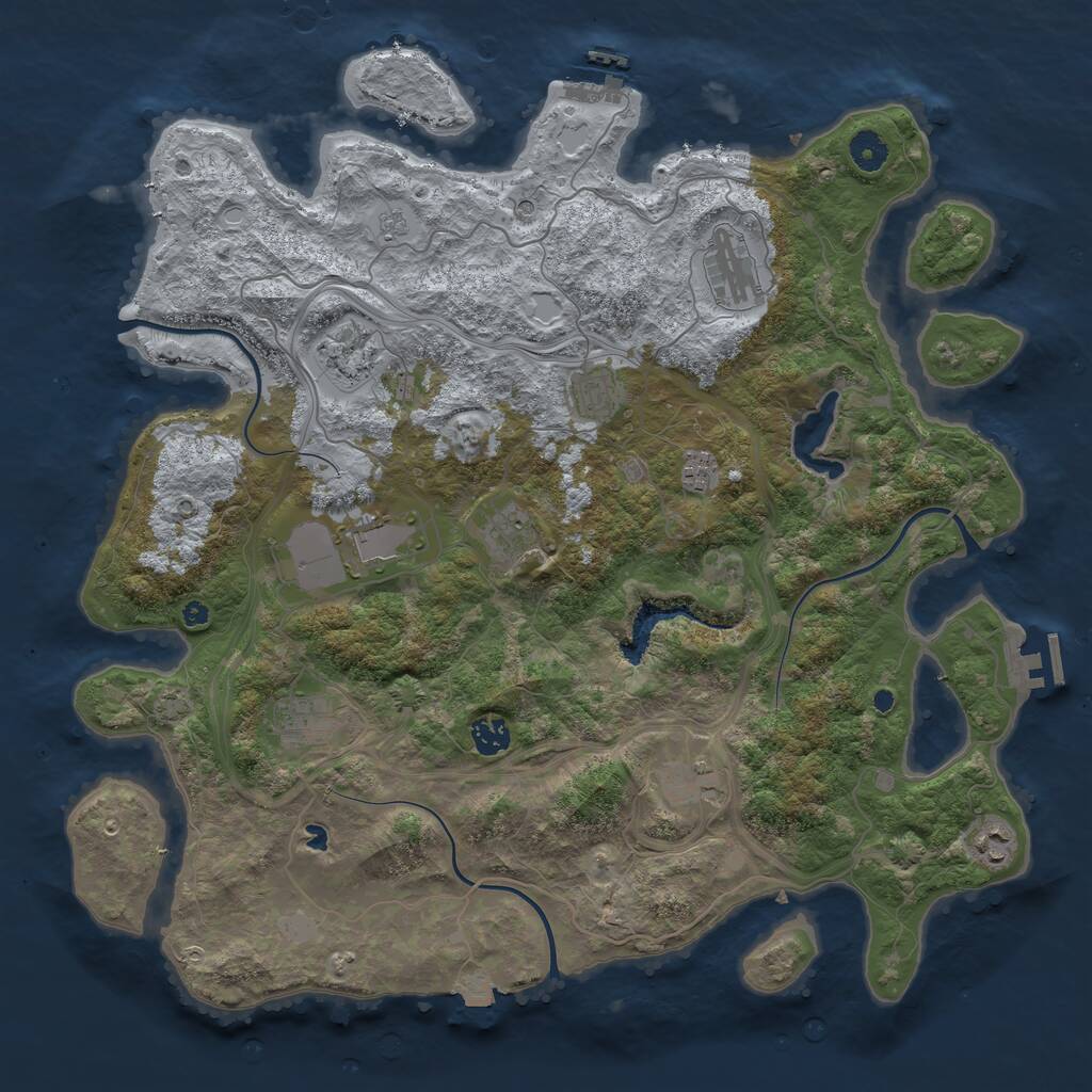 Rust Map: Procedural Map, Size: 4250, Seed: 802162, 16 Monuments