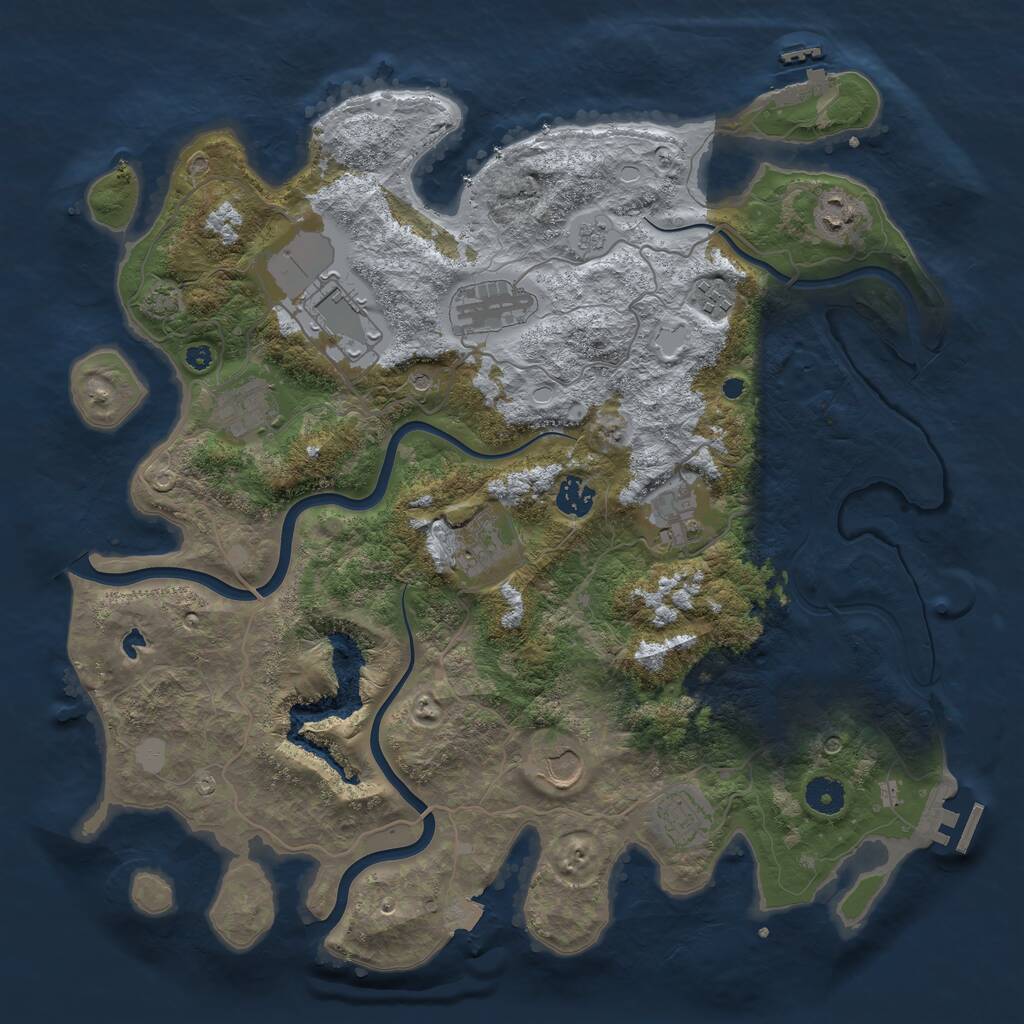 Rust Map: Procedural Map, Size: 4000, Seed: 109981056, 16 Monuments