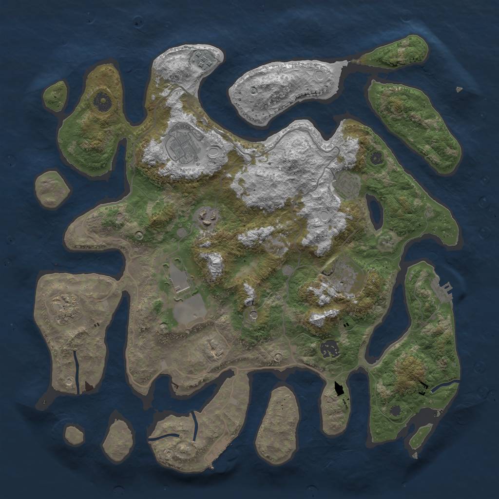 Rust Map: Procedural Map, Size: 4000, Seed: 109981056, 16 Monuments