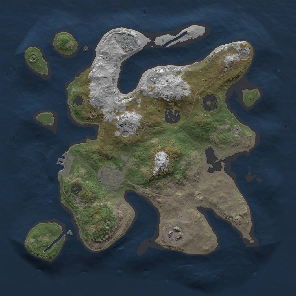 Rust Map: Procedural Map, Size: 2750, Seed: 23897434, 11 Monuments