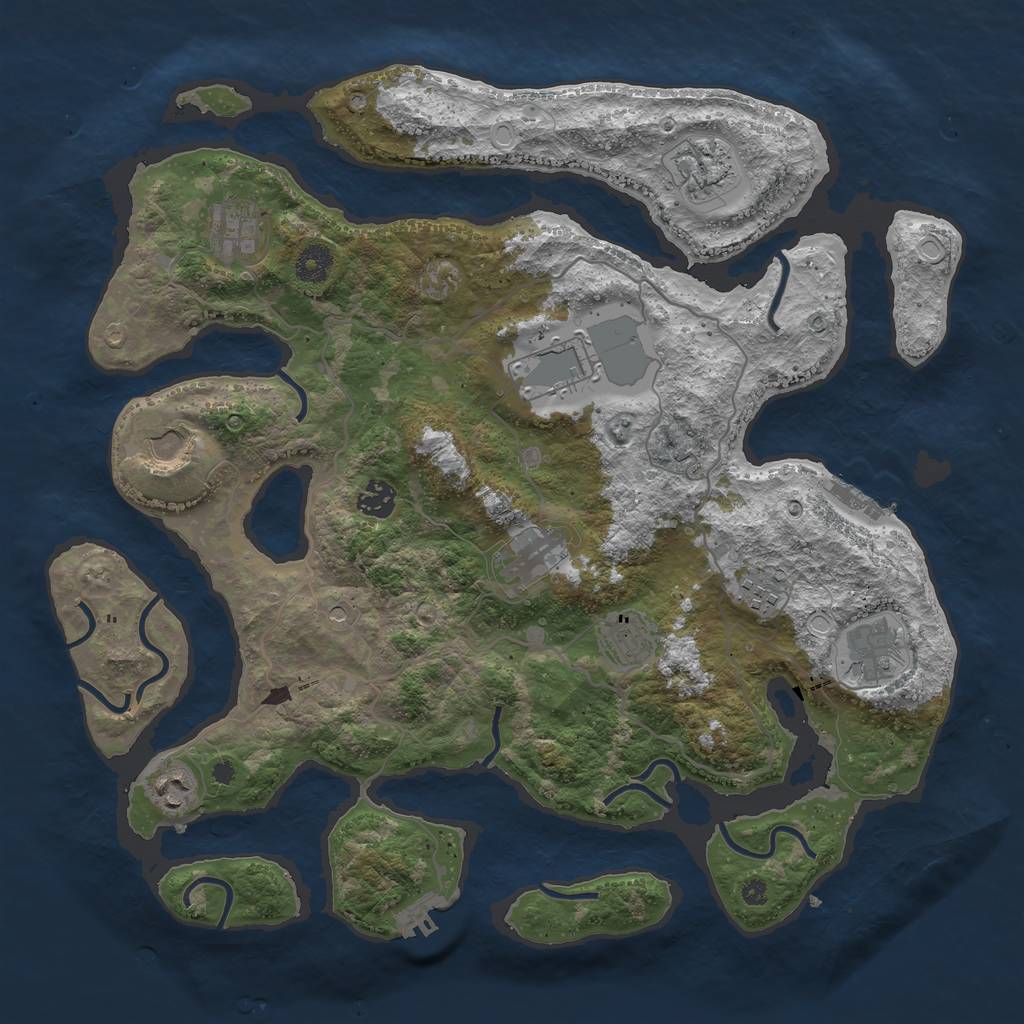 Rust Map: Procedural Map, Size: 4000, Seed: 18092021, 18 Monuments