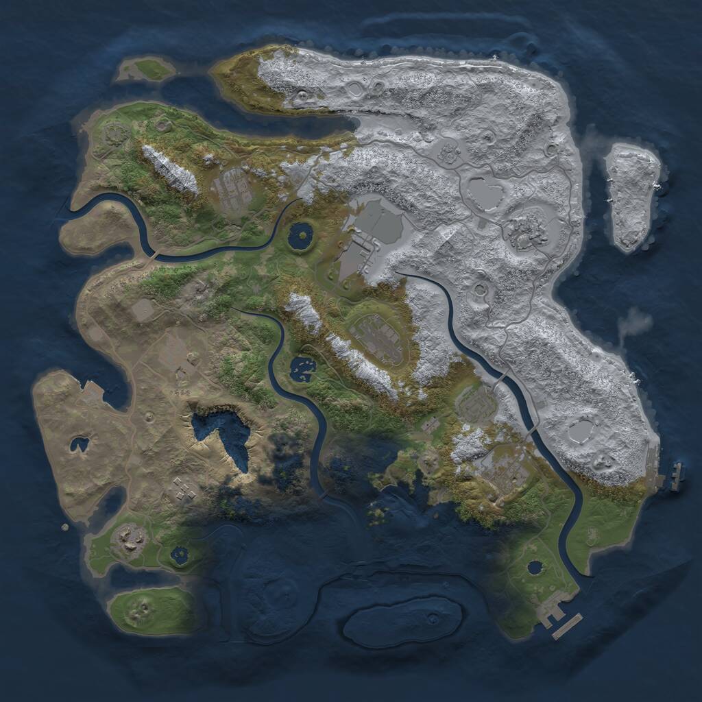Rust Map: Procedural Map, Size: 4000, Seed: 18092021, 16 Monuments