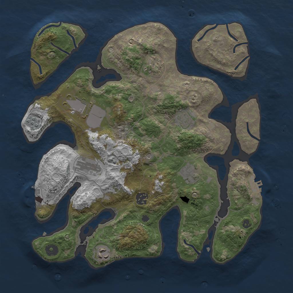 Rust Map: Procedural Map, Size: 3500, Seed: 293019169, 16 Monuments