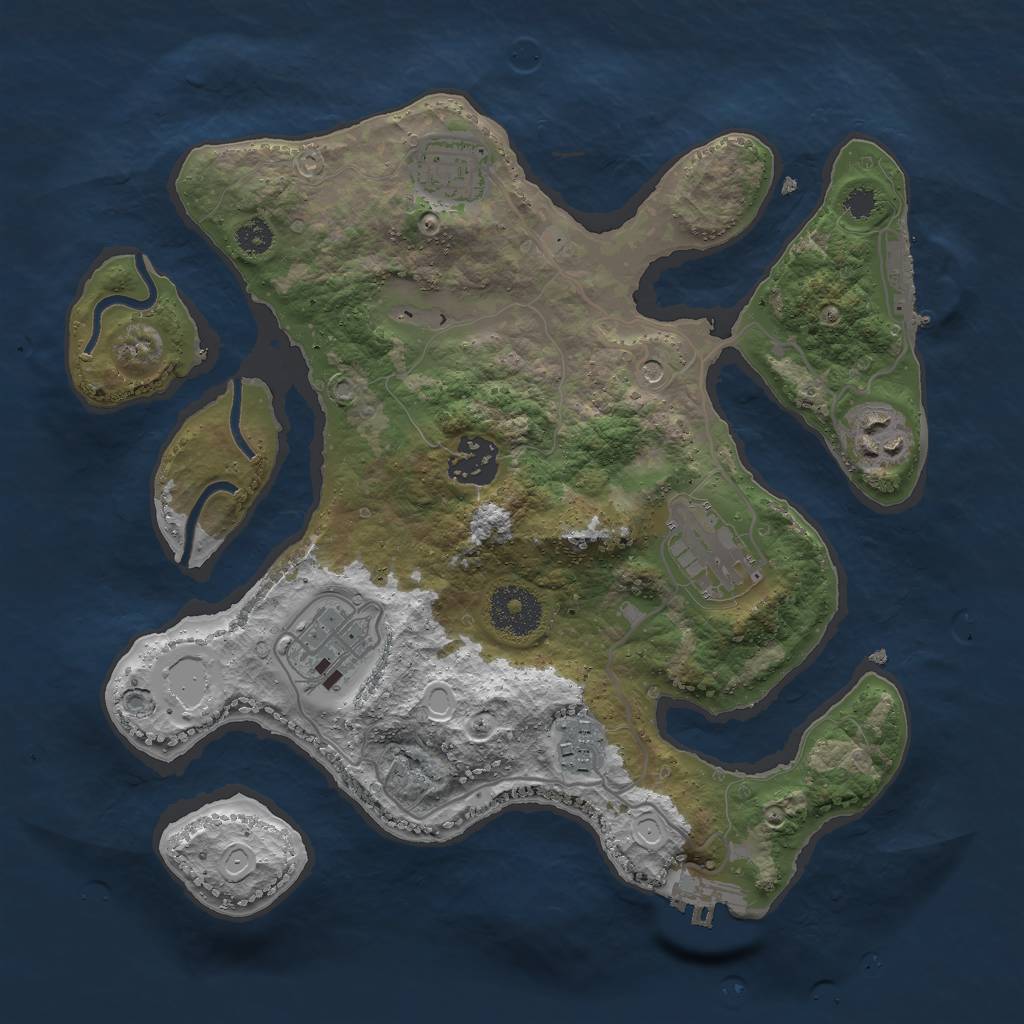 Rust Map: Procedural Map, Size: 3000, Seed: 387413073, 14 Monuments