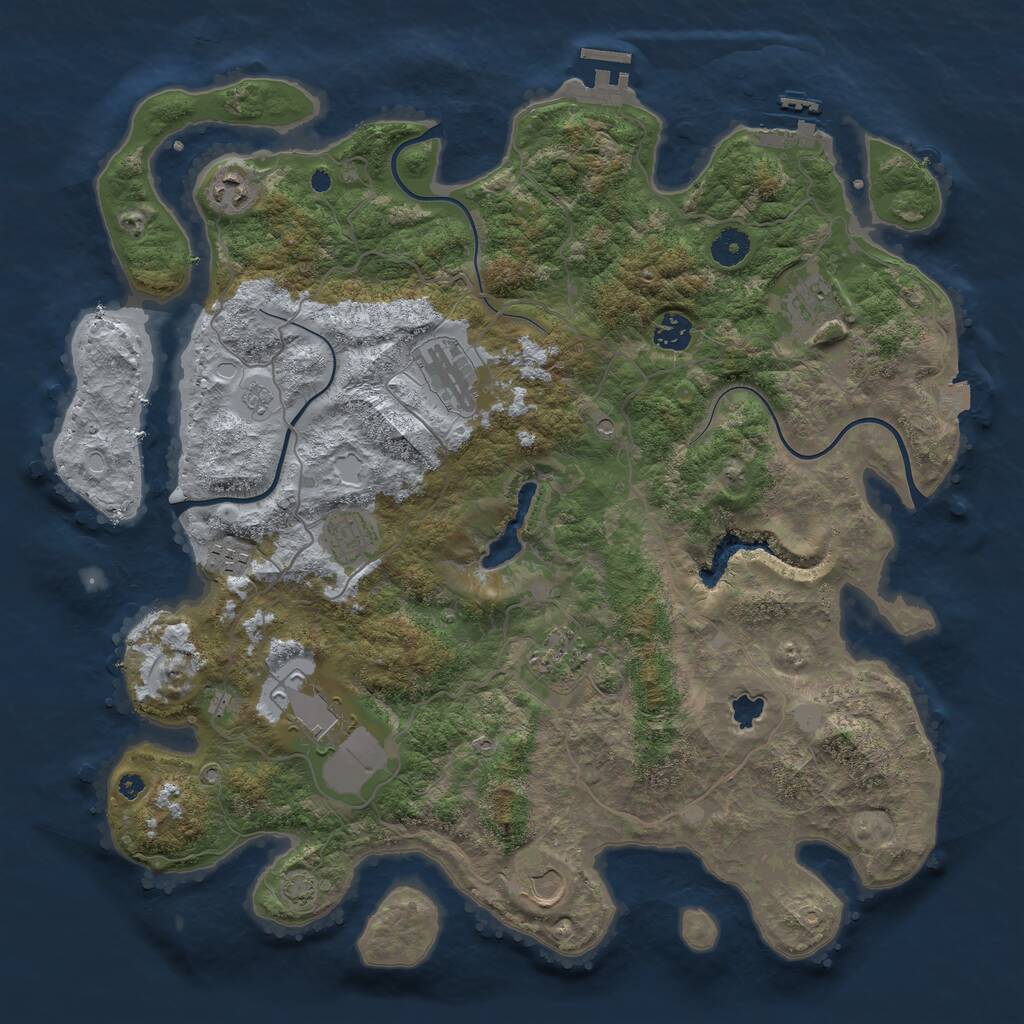 Rust Map: Procedural Map, Size: 4100, Seed: 13791612, 15 Monuments