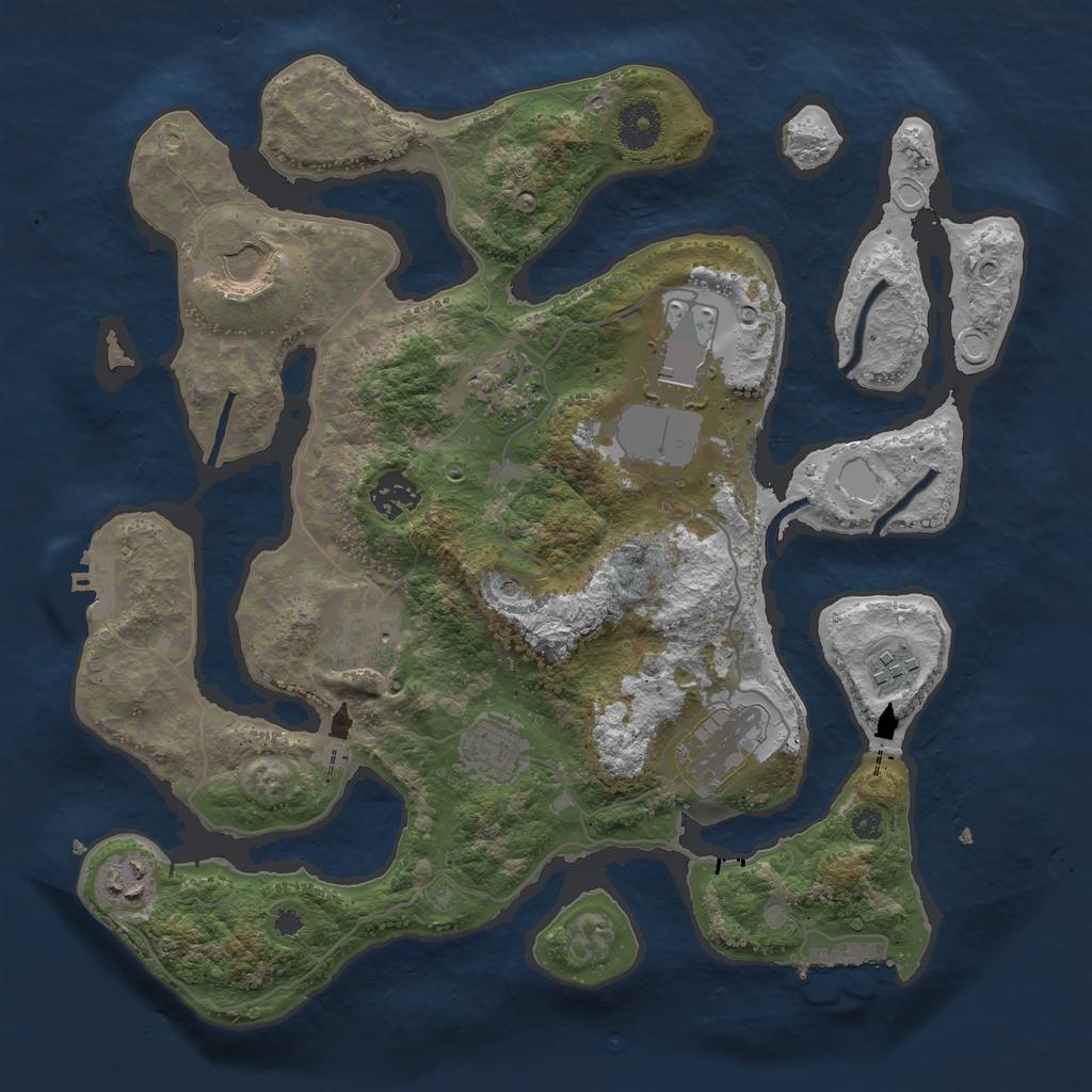 Rust Map: Procedural Map, Size: 3500, Seed: 2431, 17 Monuments