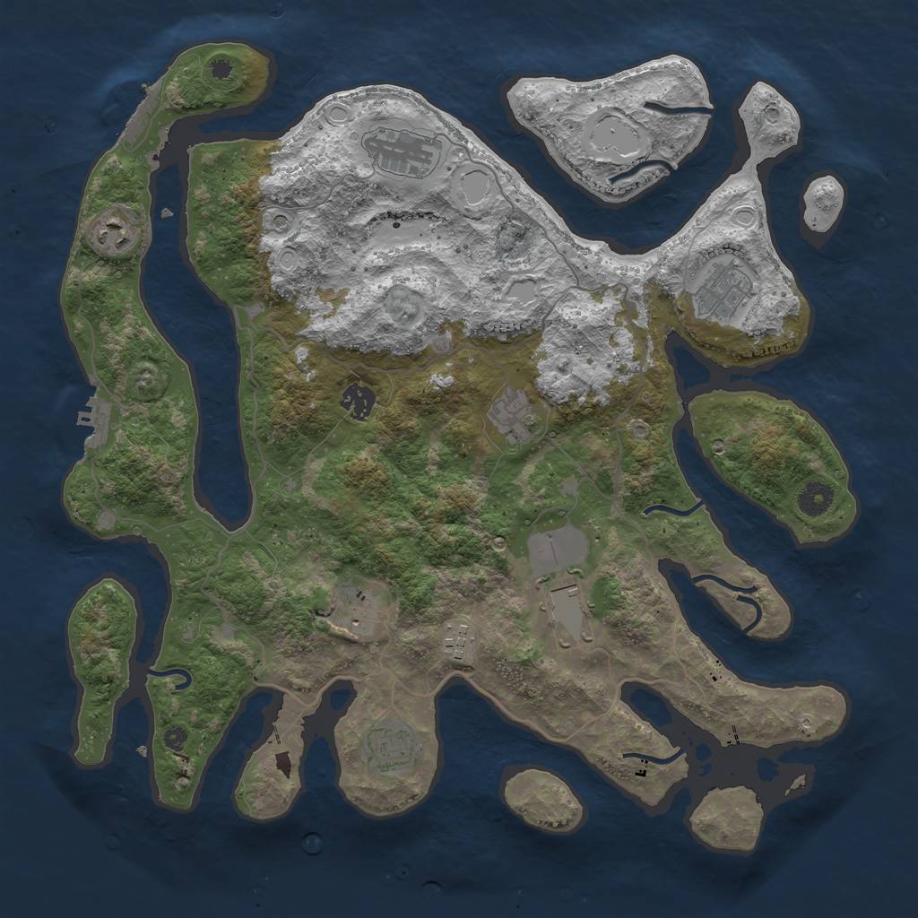 Rust Map: Procedural Map, Size: 4000, Seed: 75984, 17 Monuments