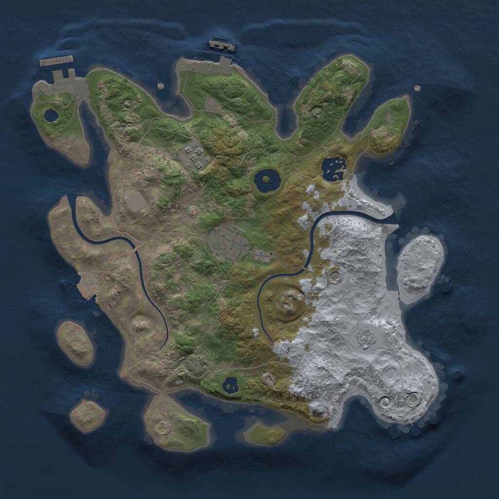 Rust Map: Procedural Map, Size: 3000, Seed: 1678306054, 9 Monuments