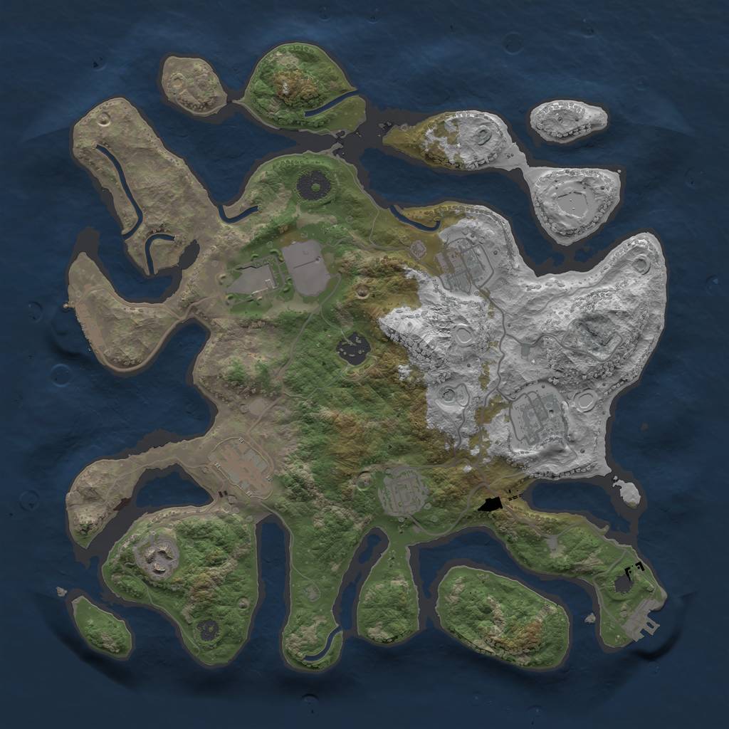 Rust Map: Procedural Map, Size: 3500, Seed: 338229034, 15 Monuments