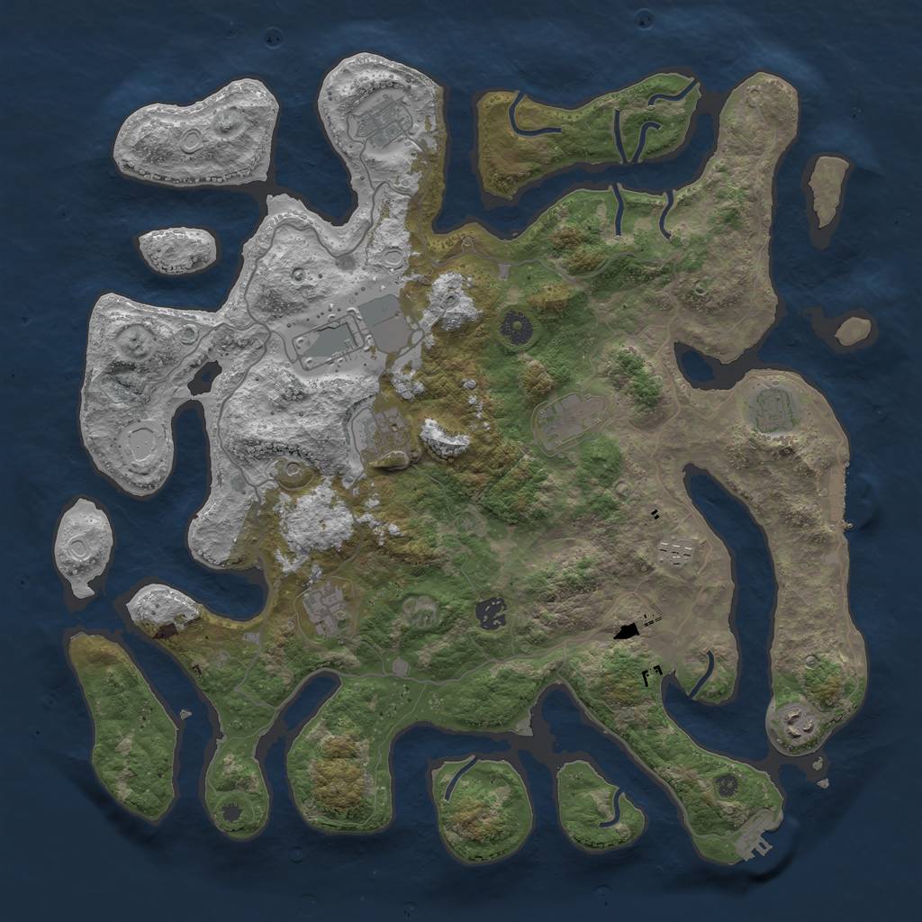 Rust Map: Procedural Map, Size: 4250, Seed: 27200, 17 Monuments