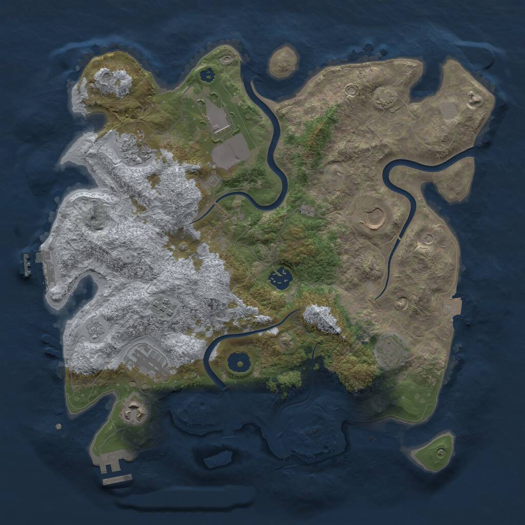 Rust Map: Procedural Map, Size: 3600, Seed: 947888737, 14 Monuments