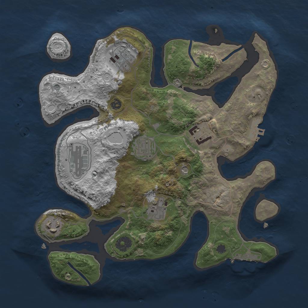 Rust Map: Procedural Map, Size: 3000, Seed: 935092, 14 Monuments