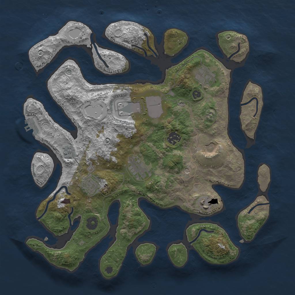 Rust Map: Procedural Map, Size: 3500, Seed: 1254329643, 15 Monuments