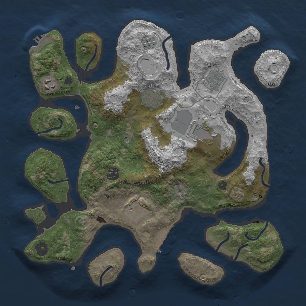 Rust Map: Procedural Map, Size: 3500, Seed: 23599, 15 Monuments