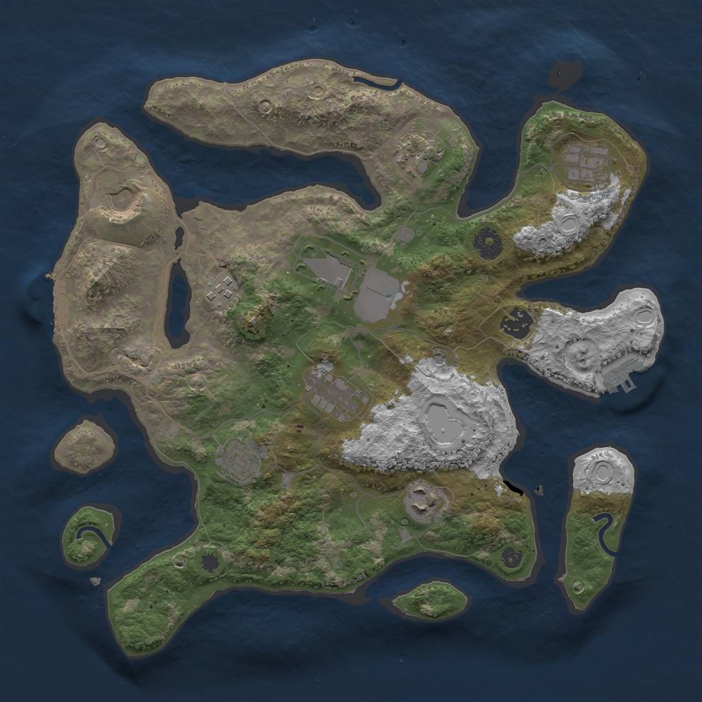 Rust Map: Procedural Map, Size: 3500, Seed: 117475319, 17 Monuments