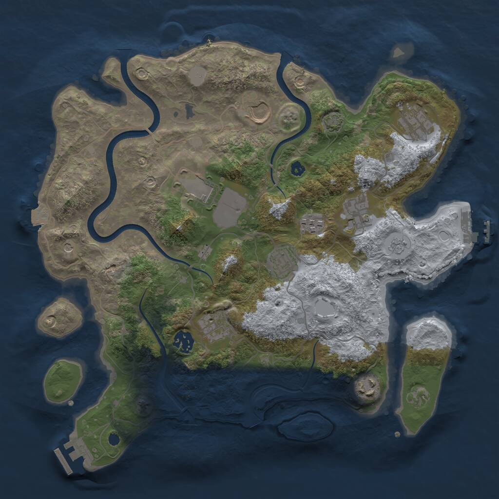 Rust Map: Procedural Map, Size: 3500, Seed: 117475319, 15 Monuments