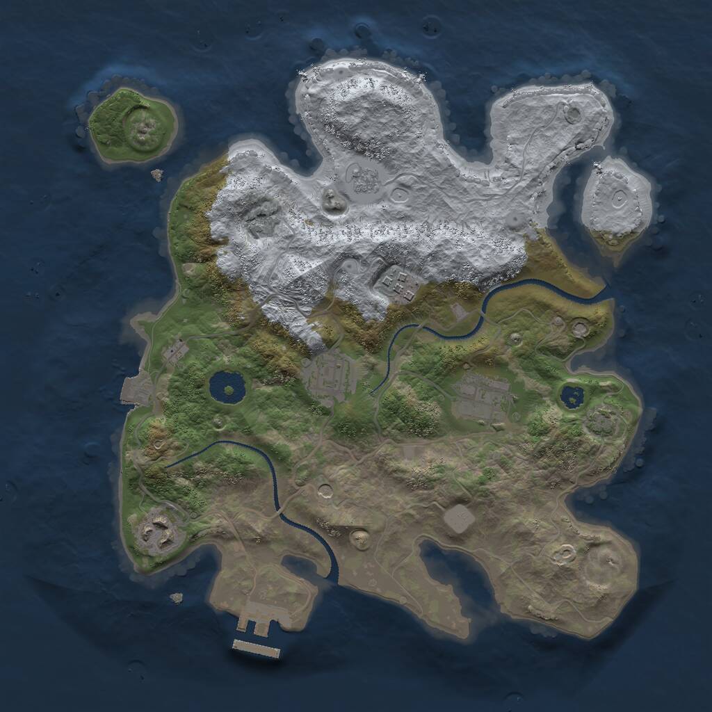 Rust Map: Procedural Map, Size: 3035, Seed: 1997, 9 Monuments