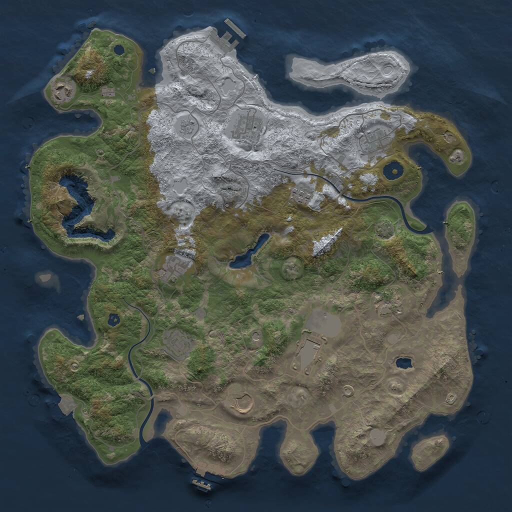 Rust Map: Procedural Map, Size: 4000, Seed: 495, 15 Monuments