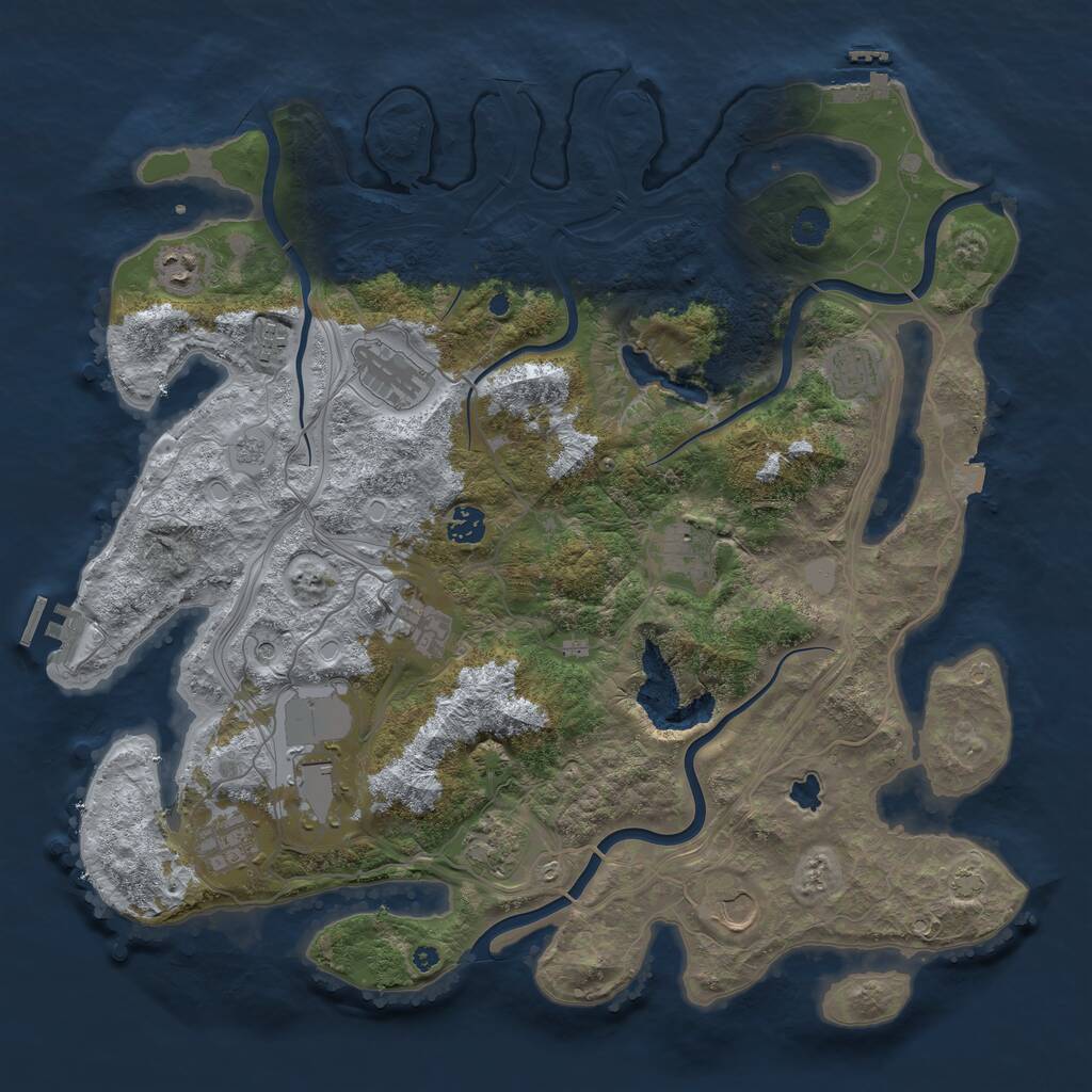 Rust Map: Procedural Map, Size: 4250, Seed: 9951, 17 Monuments