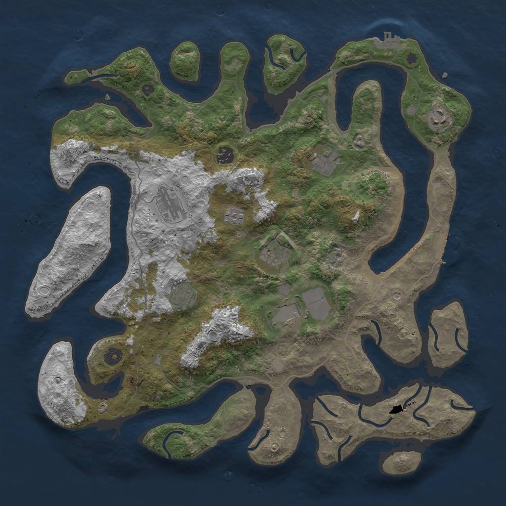 Rust Map: Procedural Map, Size: 4250, Seed: 9951, 16 Monuments