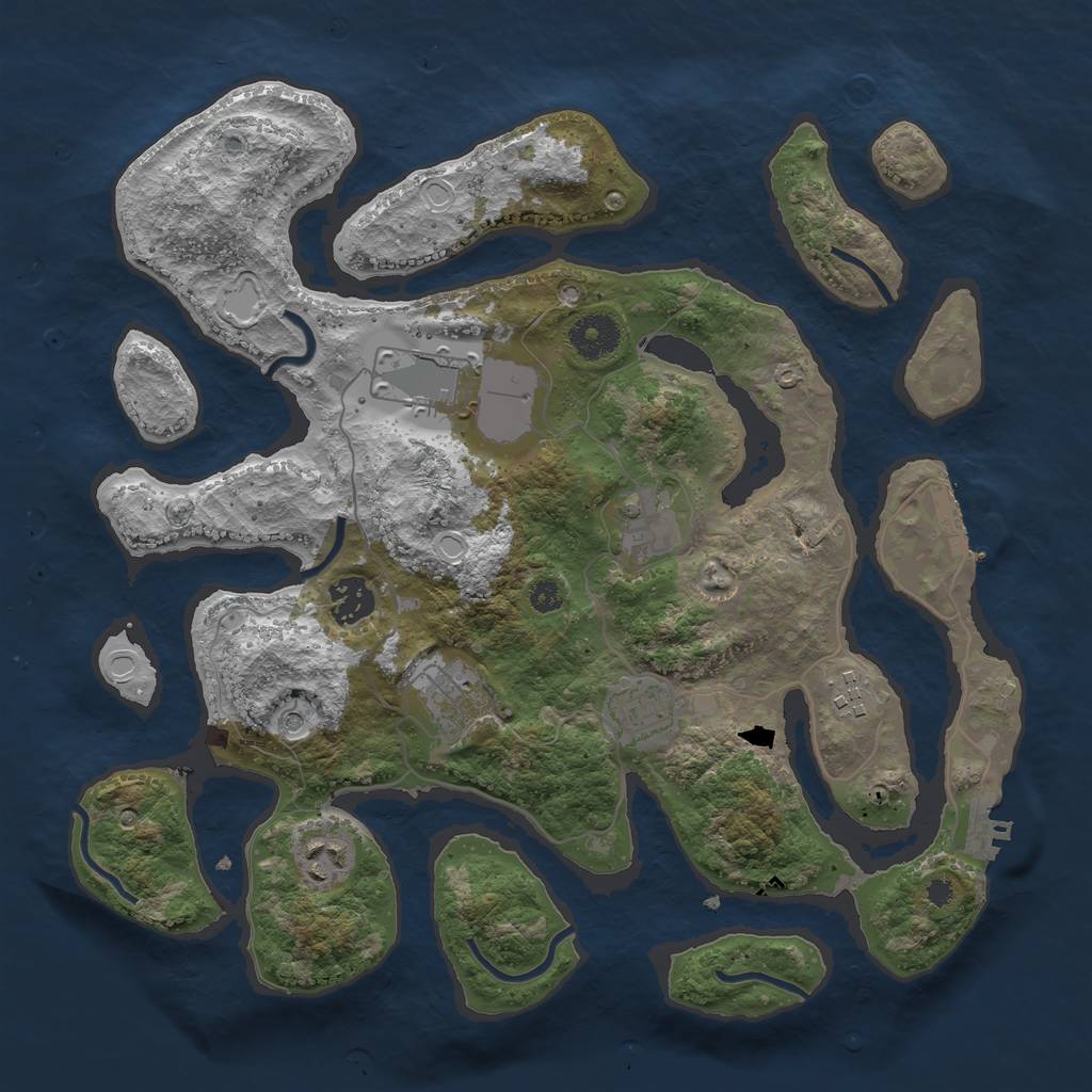 Rust Map: Procedural Map, Size: 3500, Seed: 95342, 15 Monuments