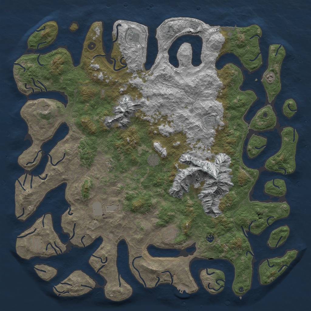 Rust Map: Procedural Map, Size: 6000, Seed: 1079269366, 19 Monuments