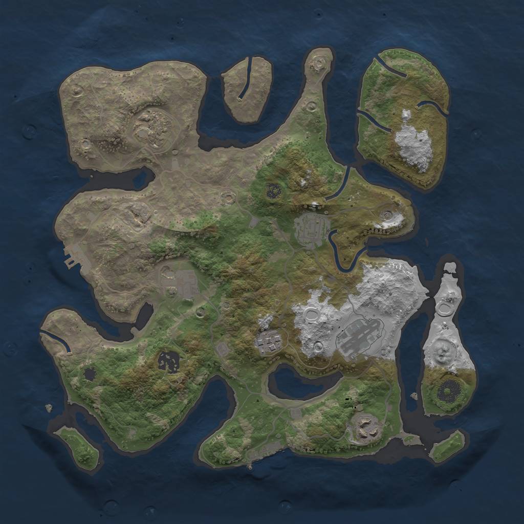 Rust Map: Procedural Map, Size: 3400, Seed: 4, 15 Monuments