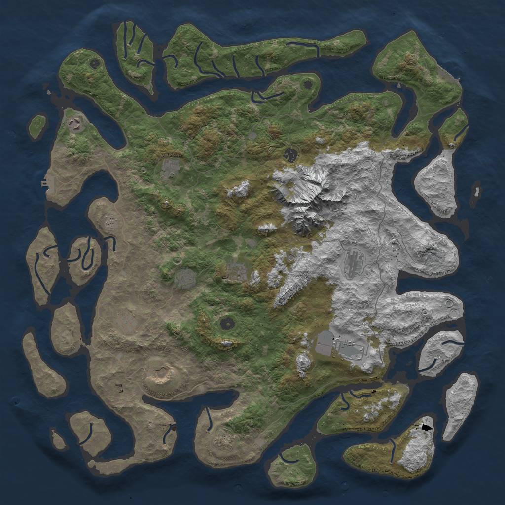 Rust Map: Procedural Map, Size: 5500, Seed: 2011519351, 19 Monuments