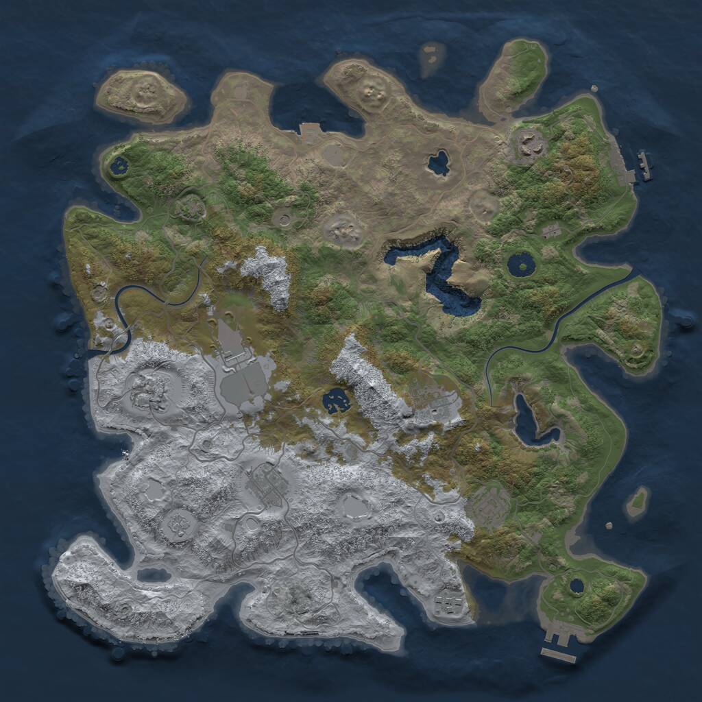 Rust Map: Procedural Map, Size: 4000, Seed: 439067274, 14 Monuments
