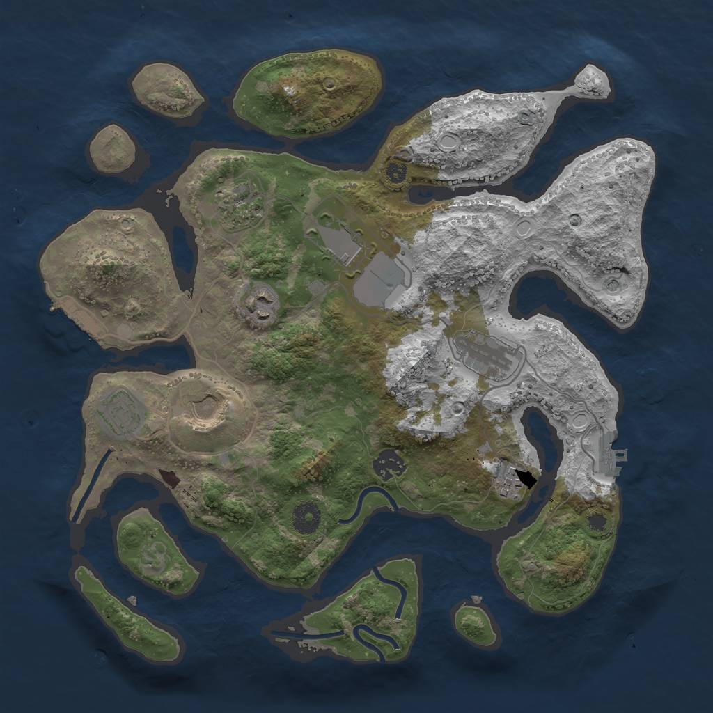 Rust Map: Procedural Map, Size: 3500, Seed: 1312326225, 16 Monuments