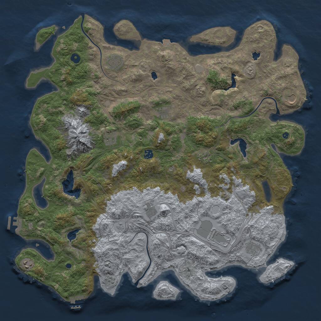 Rust Map: Procedural Map, Size: 5000, Seed: 91677083, 17 Monuments