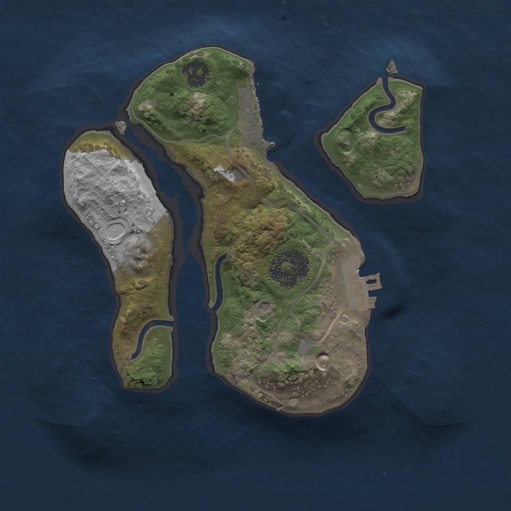 Rust Map: Procedural Map, Size: 2000, Seed: 525258, 7 Monuments