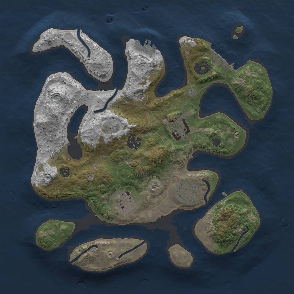 Rust Map: Procedural Map, Size: 3000, Seed: 457912458, 12 Monuments