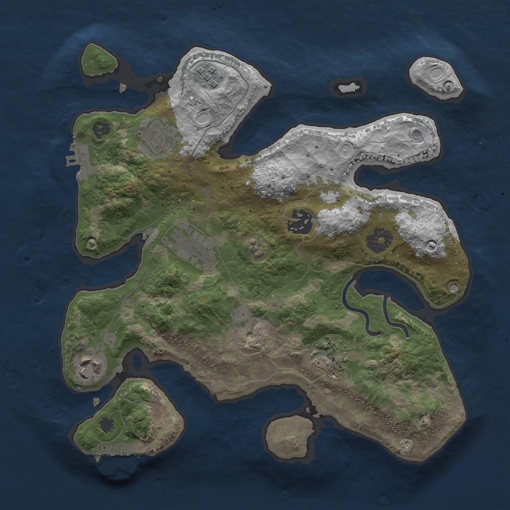 Rust Map: Procedural Map, Size: 3000, Seed: 797909681, 13 Monuments