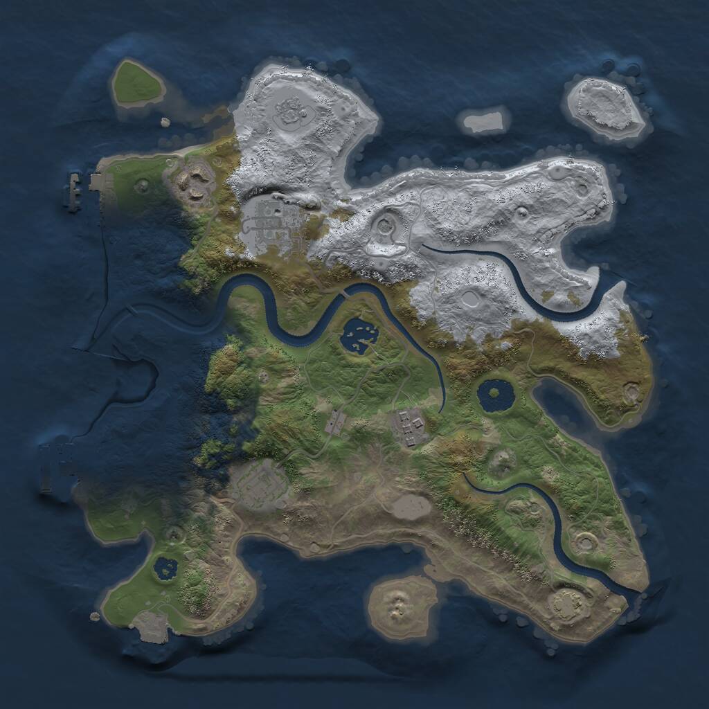 Rust Map: Procedural Map, Size: 3000, Seed: 797909681, 11 Monuments