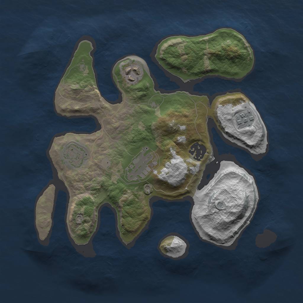 Rust Map: Barren, Size: 2700, Seed: 635465465, 7 Monuments