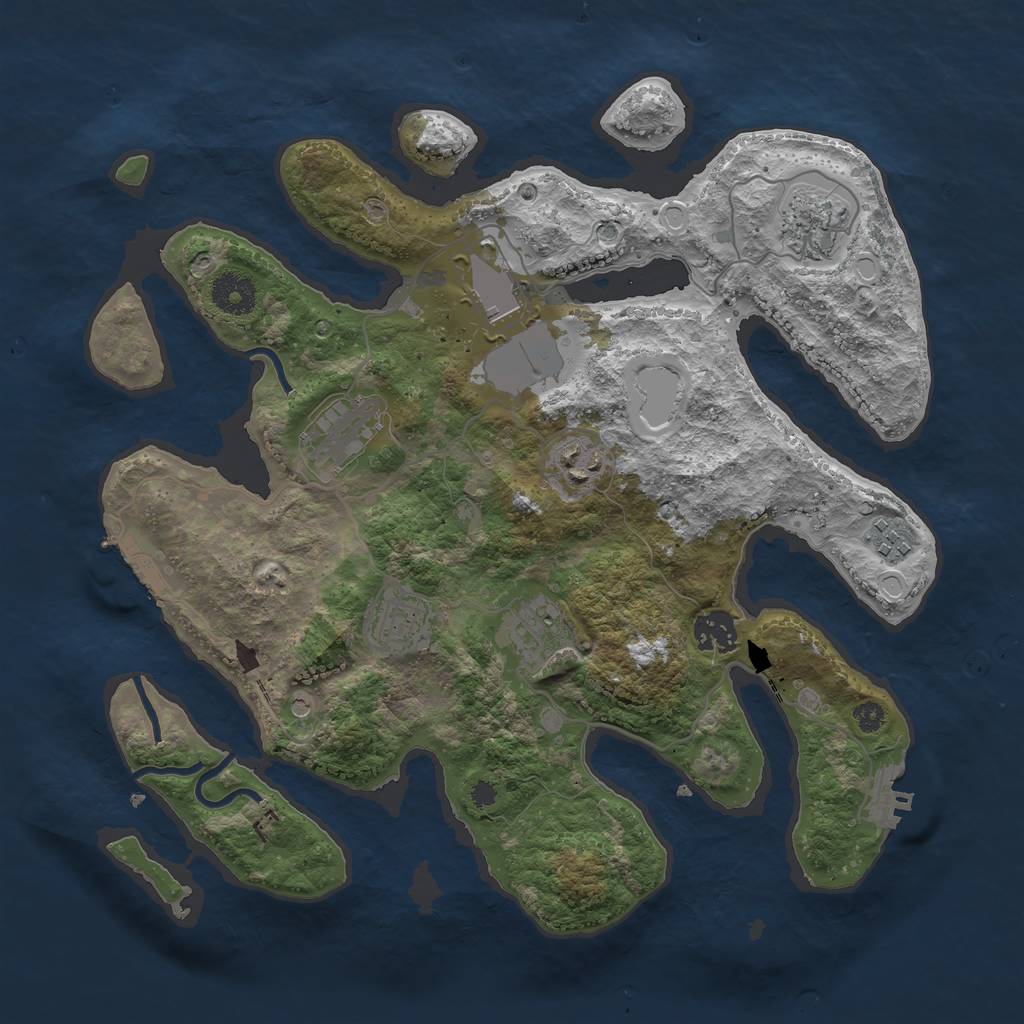 Rust Map: Procedural Map, Size: 3500, Seed: 1892021, 16 Monuments