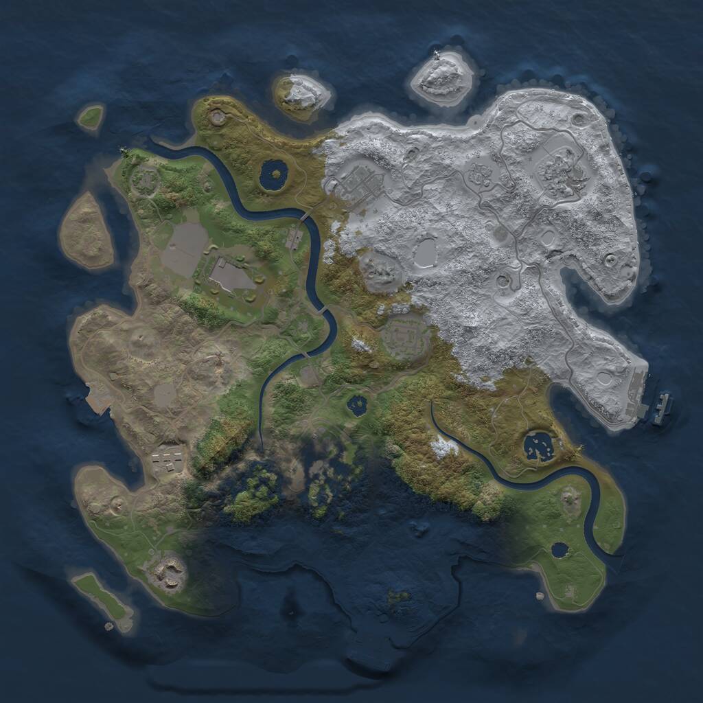 Rust Map: Procedural Map, Size: 3500, Seed: 1892021, 14 Monuments