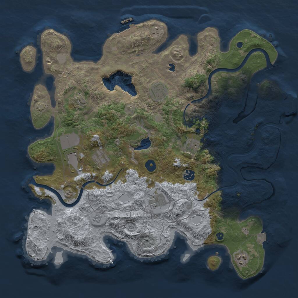 Rust Map: Procedural Map, Size: 4000, Seed: 3632, 15 Monuments