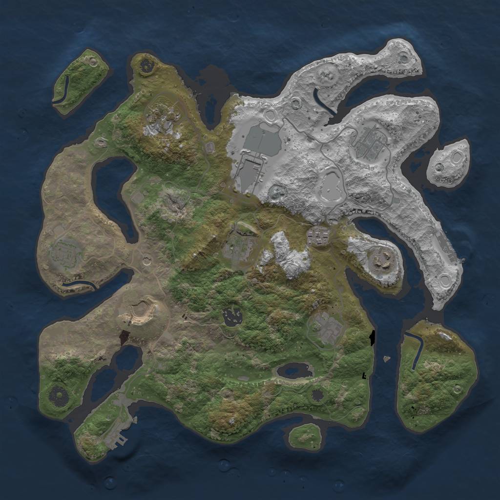 Rust Map: Procedural Map, Size: 3700, Seed: 1470732804, 18 Monuments