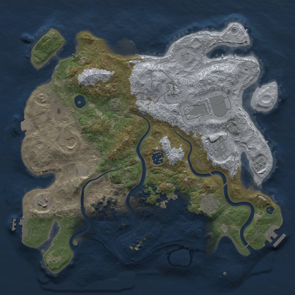 Rust Map: Procedural Map, Size: 3700, Seed: 1470732804, 15 Monuments