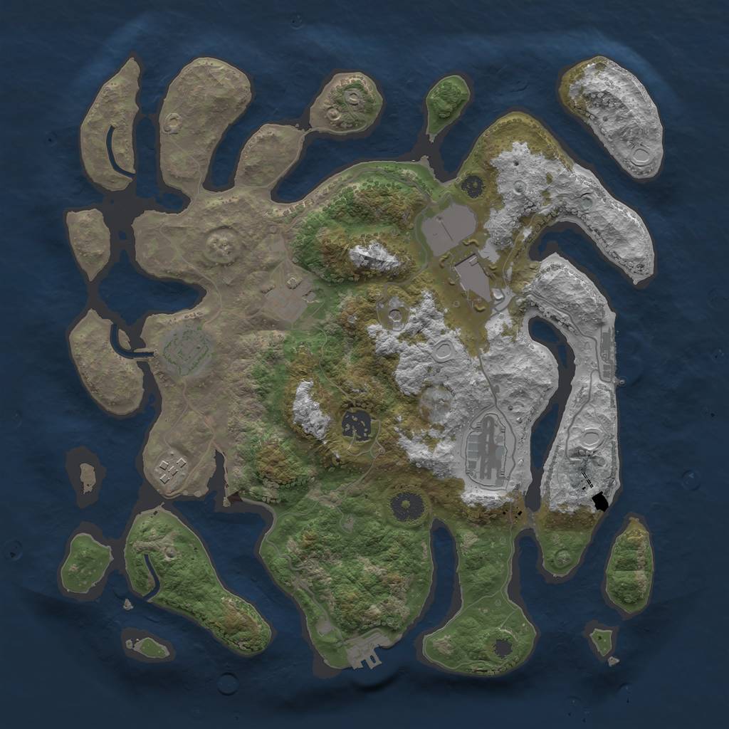 Rust Map: Procedural Map, Size: 3500, Seed: 797455377, 14 Monuments