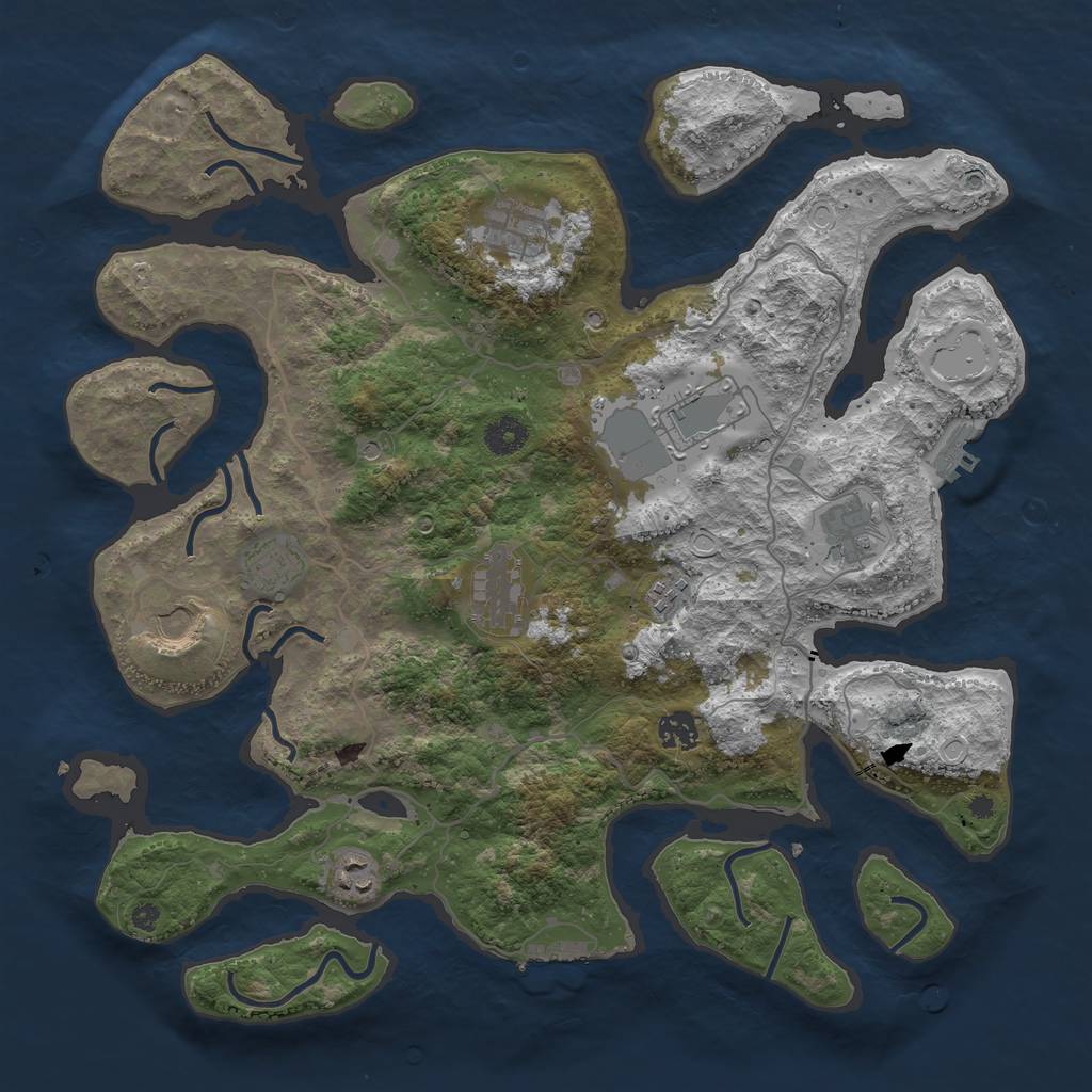 Rust Map: Procedural Map, Size: 4000, Seed: 1705929095, 17 Monuments