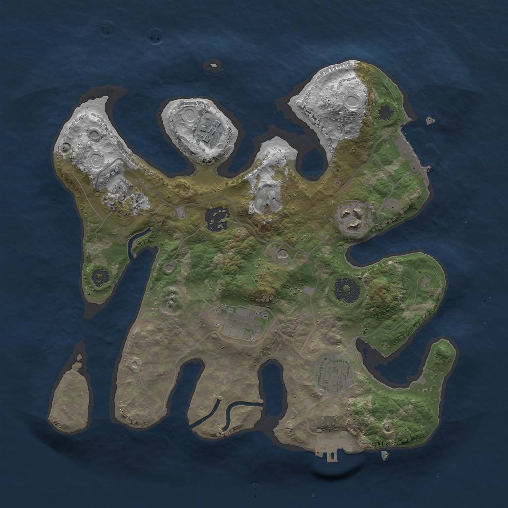 Rust Map: Procedural Map, Size: 3000, Seed: 577868867, 14 Monuments